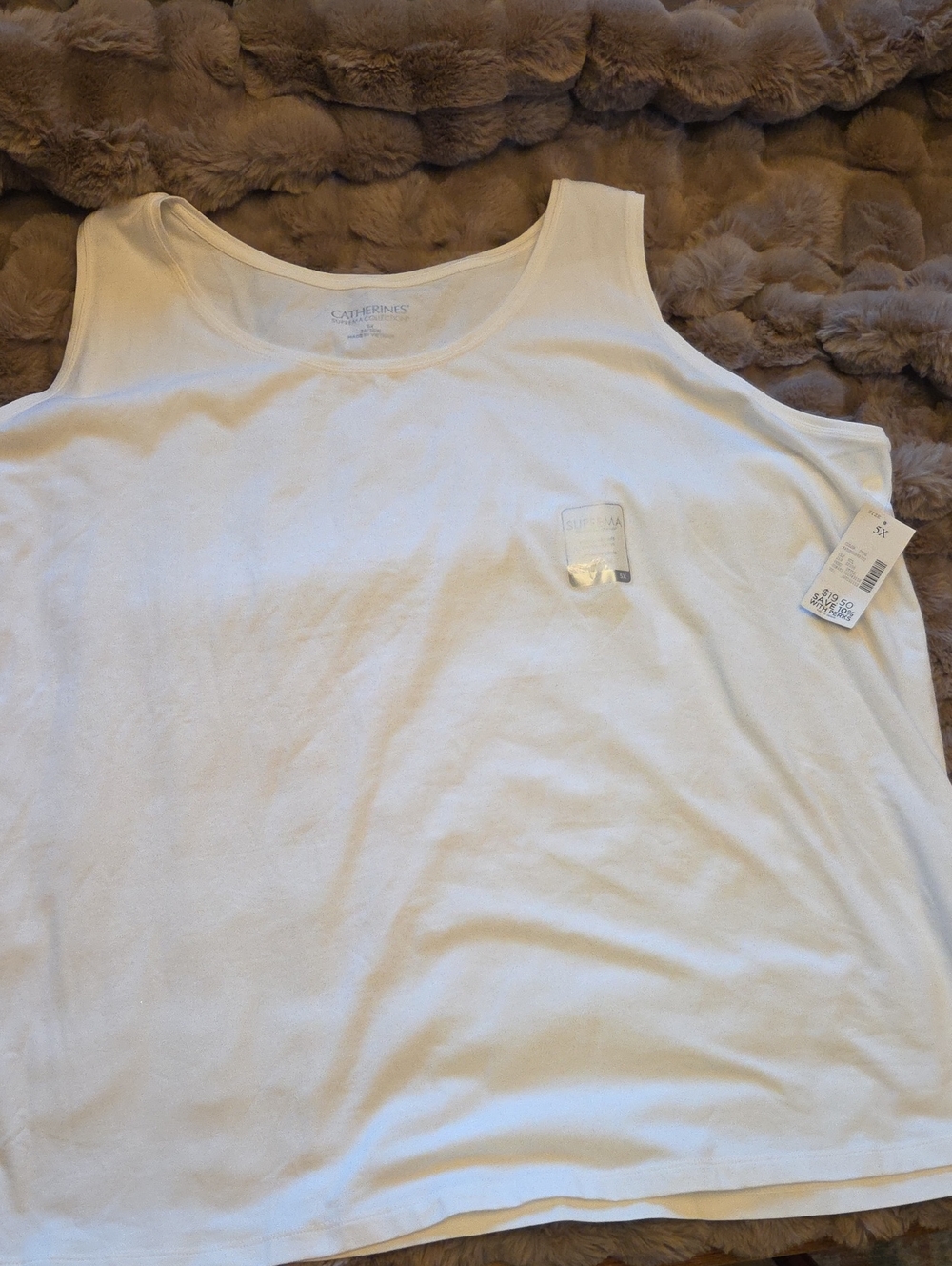 Catherines White Scoop Neck Tank Top